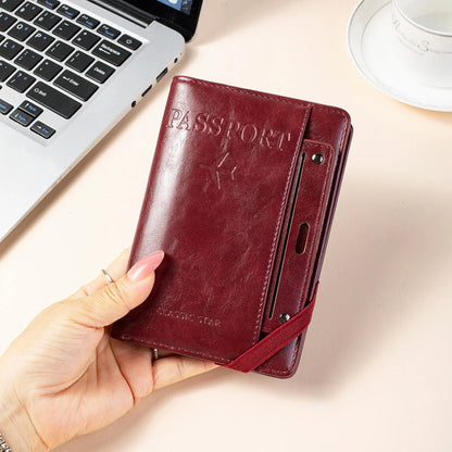 Passport Holder and Wallet in One, Anti-Theft, Anti-Degaussing, Multi-Functional Document and Card Storage Bag, Travel Ticket Holder, Portable Business and Travel Document Organizer, Essential Document Protection Cover for Go