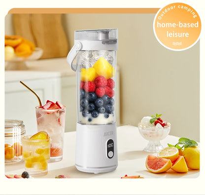 Portable 600ML Juicer Cup 12 Blades for Shakes Smoothies Rechargeable USB Traveling Fruit Juicer Double Cup Fruit Blender