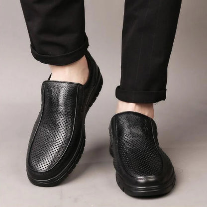 Men Summer Breathable Hollow Out Loafers Comfort Soft Sole Anti-slip Slip On Office Business Casual Shoes-8867
