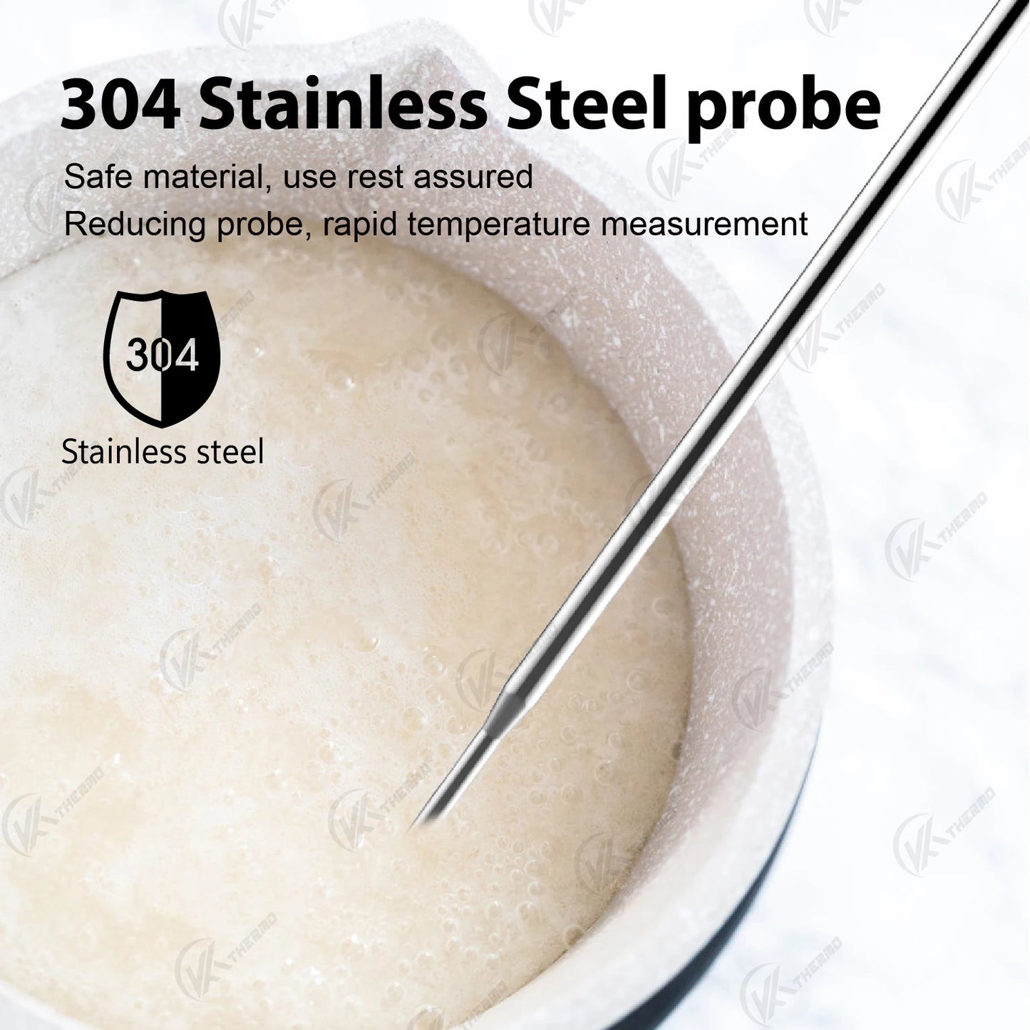 Digital Candy Thermometer with Stainless Steel Probe & Clamp for Sugar Cooking, Syrup Making, Deep Frying – Accurate ±1°F