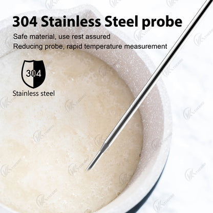 Digital Candy Thermometer with Stainless Steel Probe & Clamp for Sugar Cooking, Syrup Making, Deep Frying – Accurate ±1°F