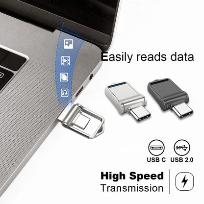 Mini Metal OTG Type C Pen Drive Usb Memory Stick 16GB 32GB 8GB usb flash card 128GB 256G 512G type-C Pendrive free shipping