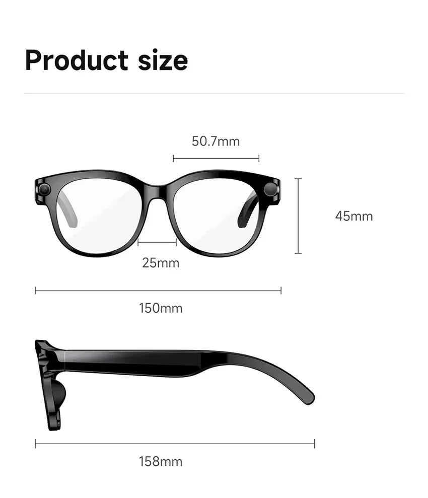 Lenovo AI Smart Sunglasses 8K HD 1600W Dual Camera Real Time Translation Bluetooth Calling Audio Video Music Playback Glasses