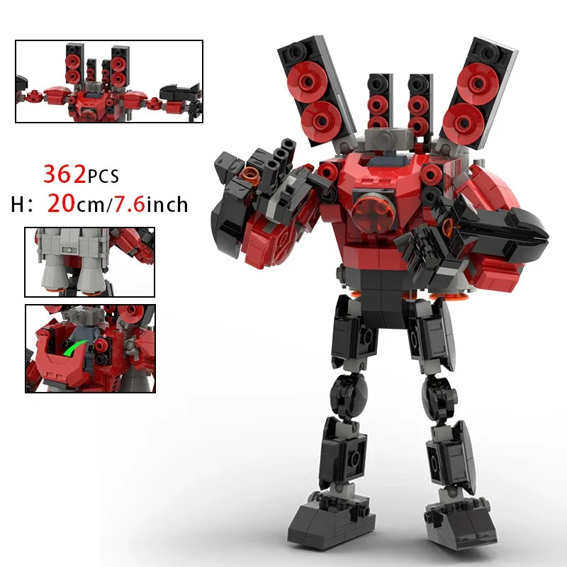 Moc Skibidi Toilet Figures Model Blocks Titan Cameraman Speakerman Construction Toys Party Halloween Decoration Boys Gifts