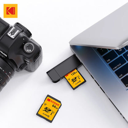 KODAK C10 SD Card C10 High Speed Flash Cards 32GB 64GB 128GB SDXC SDHC Class 10 Memory Card For DSLR Camera