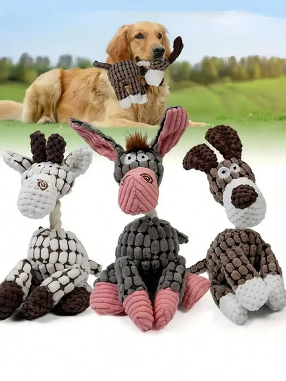 Plush Knotted Pet Chew Toy With Squeaker For Dogs And Cats Soft Durable Interactive Stuffed Animal
