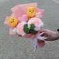 Anime Winnie the Pooh Pig Elephant Handmade Flower Bouquet Plush Doll Wedding Graduation Valentine Christmas Birthday Gifts