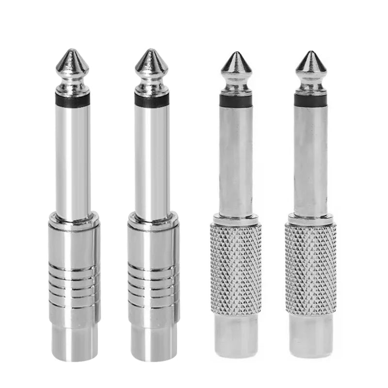 5pcs 6.35/6.5mm Male to 3.5mm Audio Stereo Mono Jack Female To Male Audio Jack Connector Adapter Converter Speaker