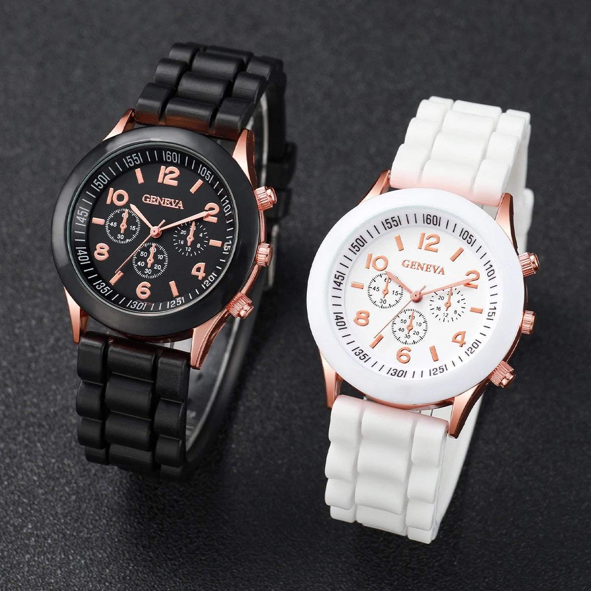 4 Pcs Fashion Couple Watches Casual Set Female Silicone Bracelet Male Wrist Watch Quartz Watch Female (Without Box)