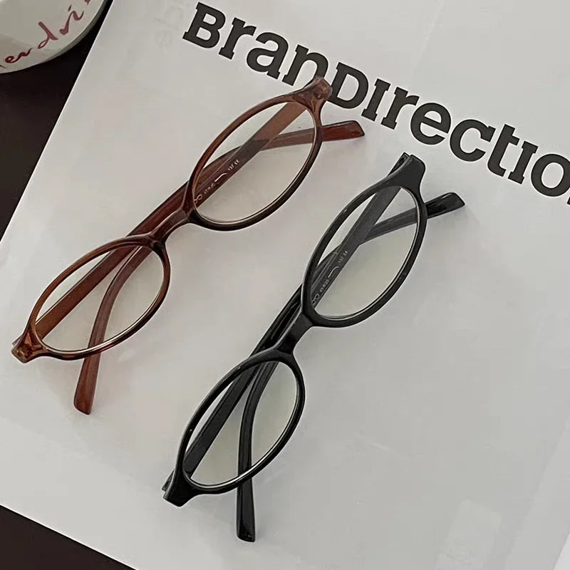 Women Y2K Retro Oval Glasses Small Frame Eyewear Blue Light Blocking Eyeglasses Female Computer Reading Optical Spectacle Óculos