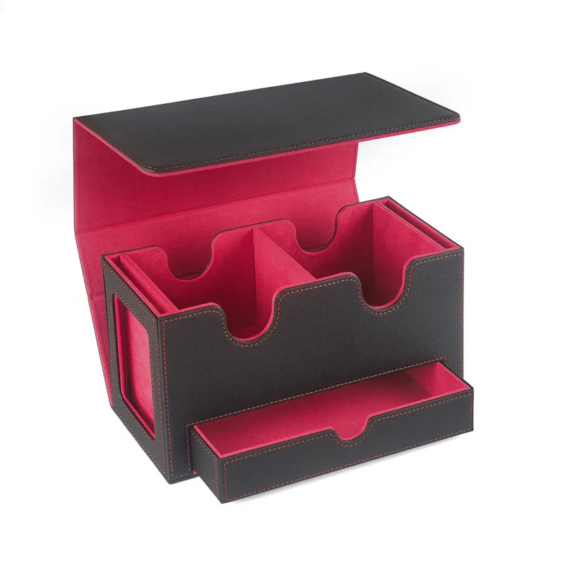 MTG Commander Deck Box with Card Tray & Accessories Drawer, Storage for Double Sleeved Cards, Durable Design
