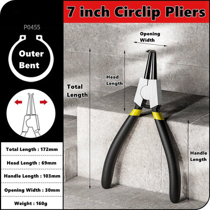 5/6/7 inch Internal External Pliers Retaining Clips Portable Multifunctional Snap Ring Circlip Circlip Install Uninstall Pliers