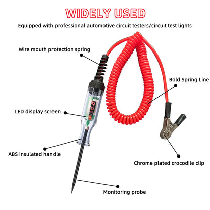 6V 12V 24V Tester obwodów samochodowych Ciężarówek Sonda diagnostyczna do samochodów Samochodów Długopis testowy Żarówka Elektryczny długopis pomiarowy Narzędzia do naprawy