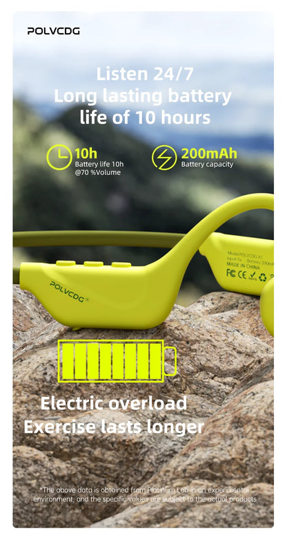 Słuchawki rowerowe z otwartym przewodnictwem kostnym POLVCDG Bluetooth 5.4 Słuchawki sportowe do biegania na świeżym powietrzu X1