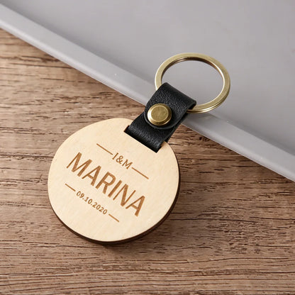 Custom Engraved Wedding Names Wood Key Chain, Custom Gifts for Wedding Gift Key Chain, Birthday, Valentines or Galentines Gift