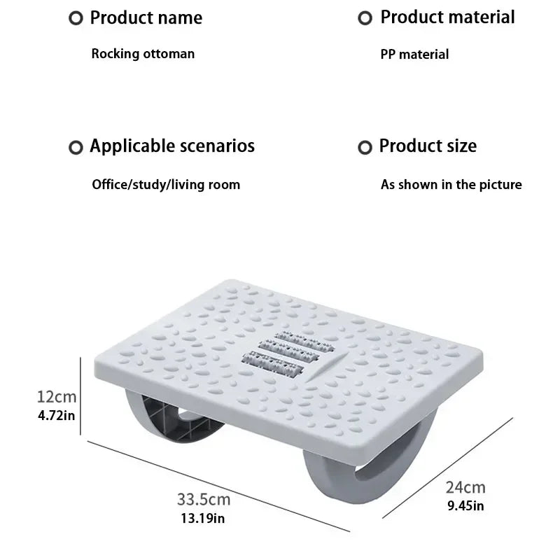 Ergonomic Under-Desk Foot Rest with Massage Rollers – Portable Foot Stool for Home & Office