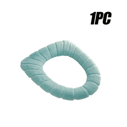 Soft and Warm Toilet Seat Cover Washable Bathroom Toilet Pad Cushion With Handle Thicker Soft Mat Knitting Warmer Closestool Mat