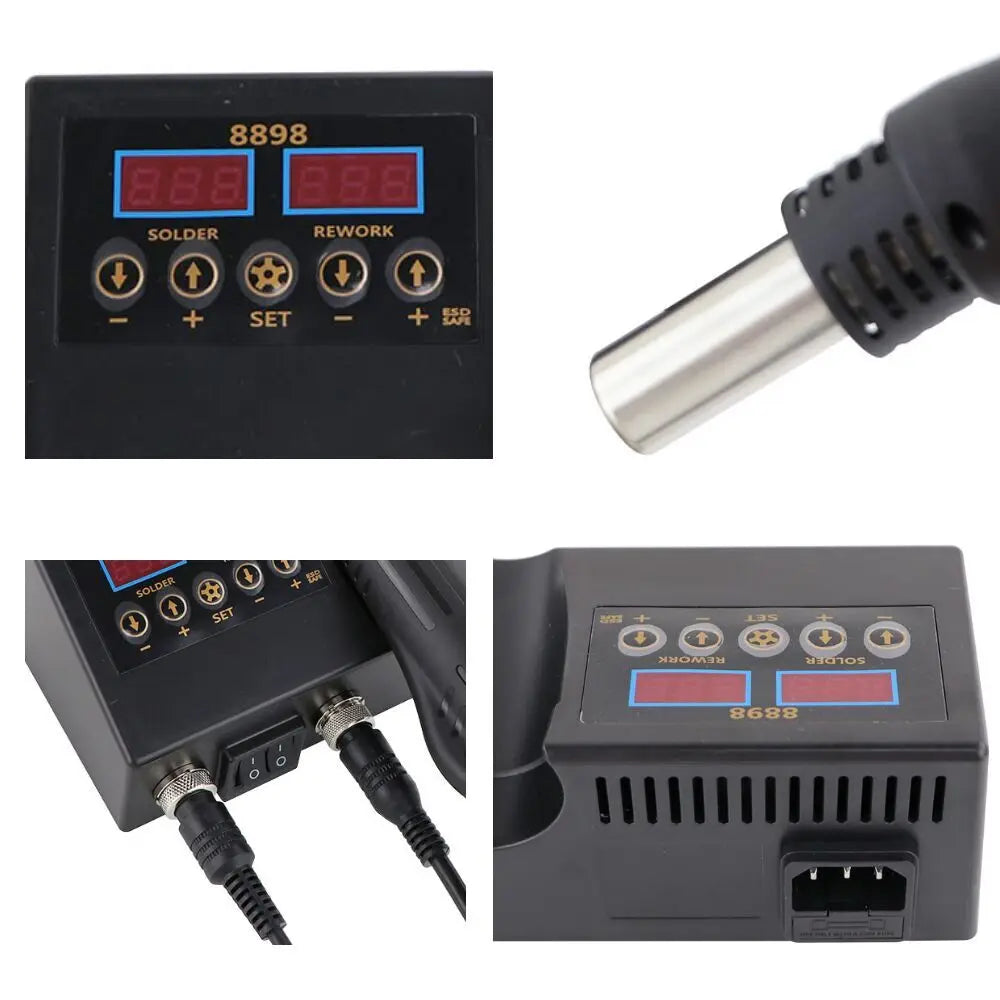 SMD Soldering Iron Hot Air 2 in 1 BGA Rework Solder Station Heat Gun Desoldering Repair For Cell-phone PCB IC Welding Tools Kit