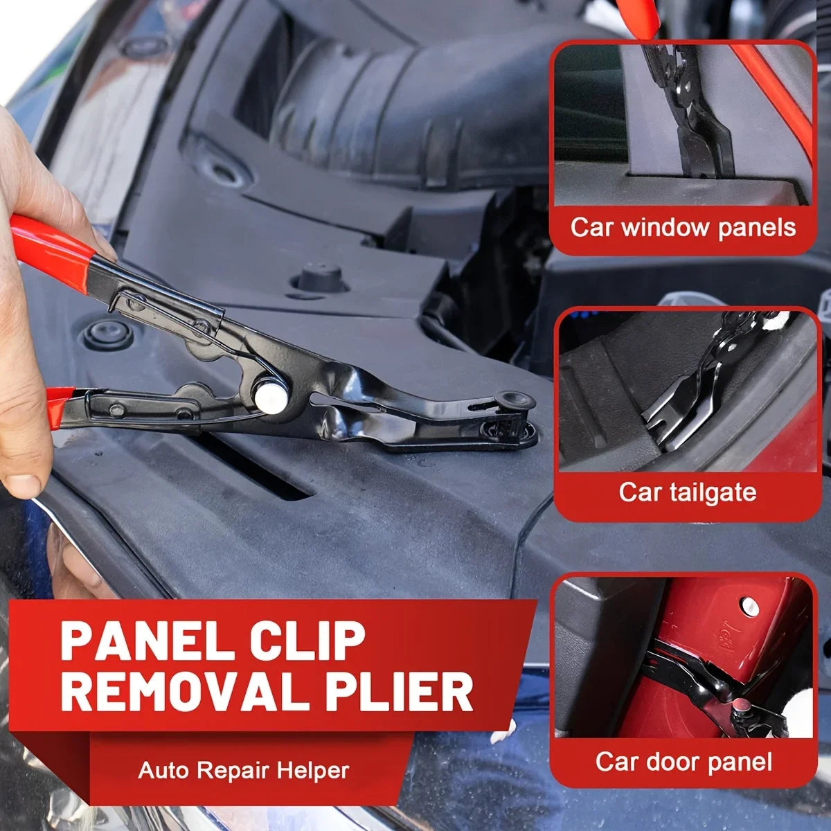 4Pcs Car Clip Pliers Set Fastener Removal Tool, Auto Trim Removal Tool Kit Pry Tool Set Car Door Panel Dashboard Repair Kit.