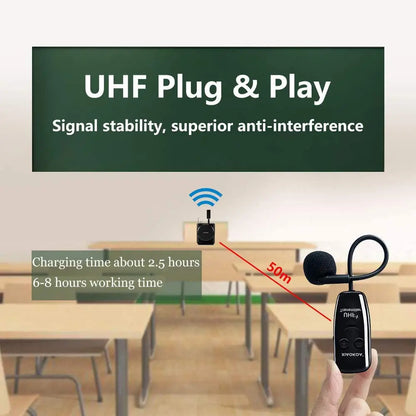 XIAOKOA Wireless Microphones Headset UHF Dual Wireless Mic 2 Wireless Mics & 1 Receiver Headset and Handheld 2 In 1 Rechargeable