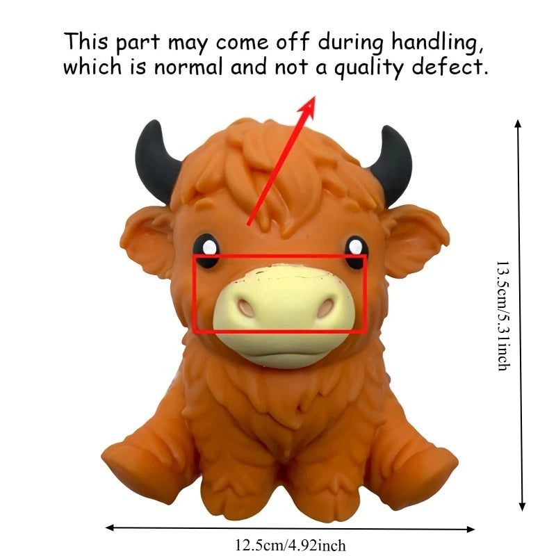 Jumbo Highland Cow Stress Balls Squishies Fidget Toy Squeeze Ball Fidget Toy for Adults Slow-Rising Stress Relief Squeeze Toy
