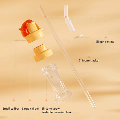 2-in-1 Children's Straw Lid,Reusable Leakproof Water Bottle Cap for Boys Girls,Portable Anti-Choking Spout Cap with Straw