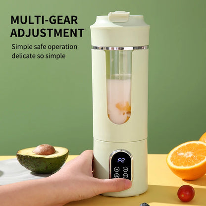 New 530ml Portable Juicer Wireless USB Charging Crushed Ice Electric Juicing 12 Blade 4 Gears 7.4V Mini Fresh Juice Blender