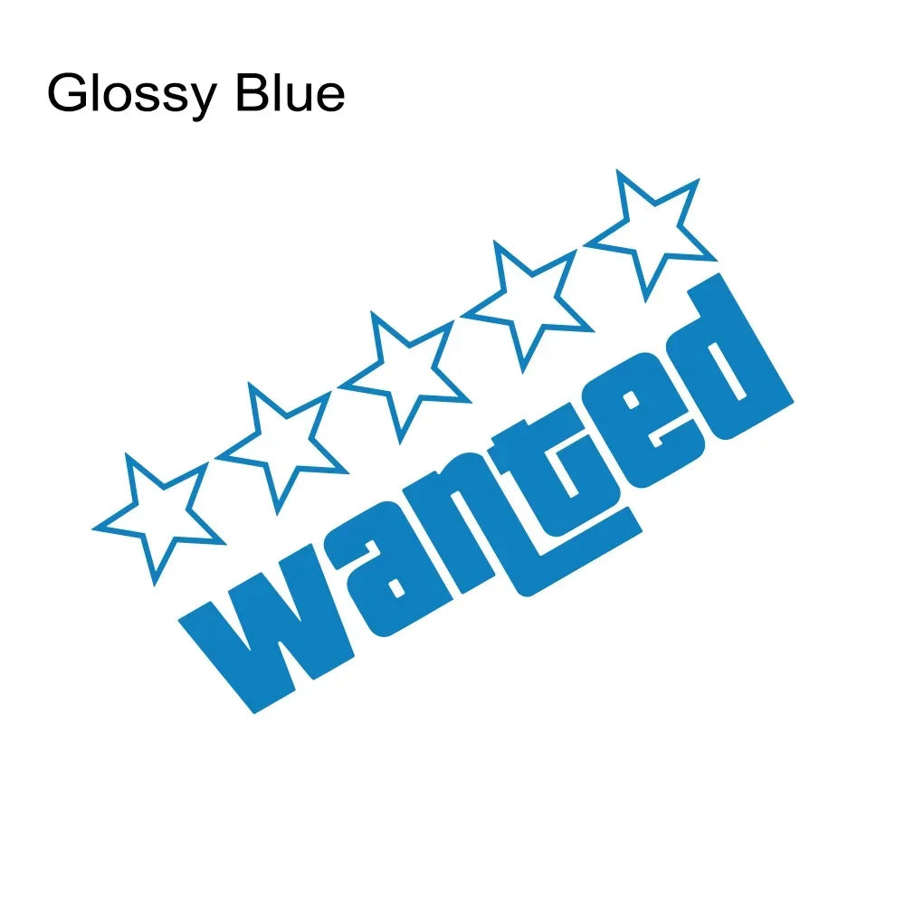 Wanted Reflective Laser Car Funny Stickers Auto Vinyl Film Decals For Car Bumper Windows Motorcycle Laptop Walls