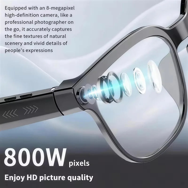 New HD 800W Camera Smart Glasses Men 100+Language Translation 1080P Shoot Video WIFI Transmission 3D Music Call Sunglass Glasses