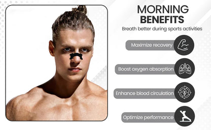 Nose Strips for Breathing, Oil & Sweat Proof Adhesive, Athletic Nasal Strips for Snoring & Sleeping