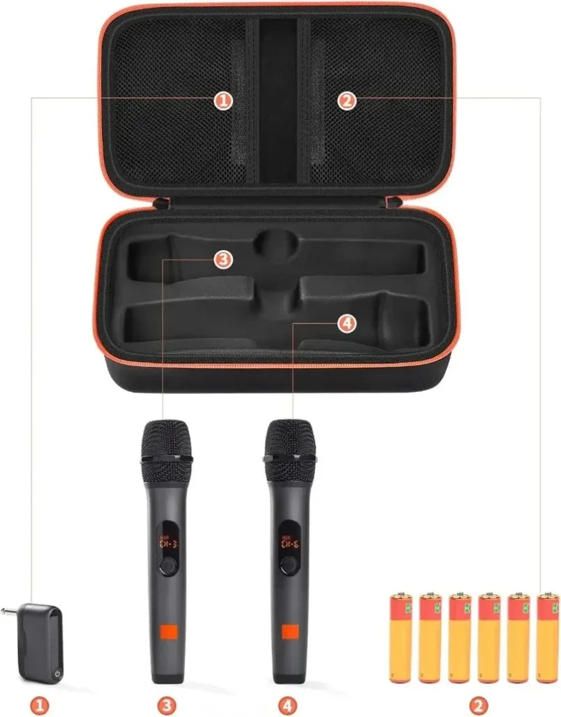 Shockproof Wireless Microphone Case Adjustable Drop Proof Microphone Storage Bag Handheld Microphone Carrying Case Business Trip