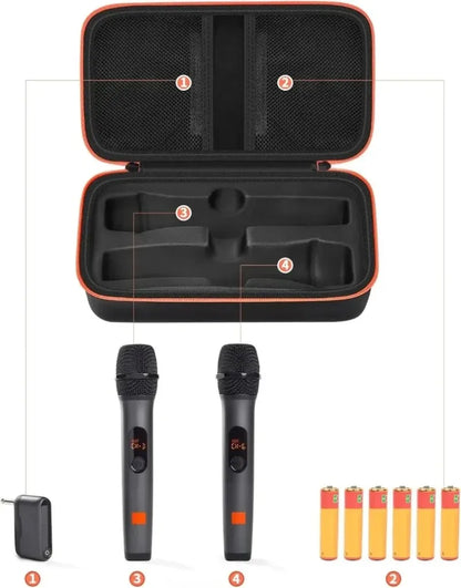 Shockproof Wireless Microphone Case Adjustable Drop Proof Microphone Storage Bag Handheld Microphone Carrying Case Business Trip