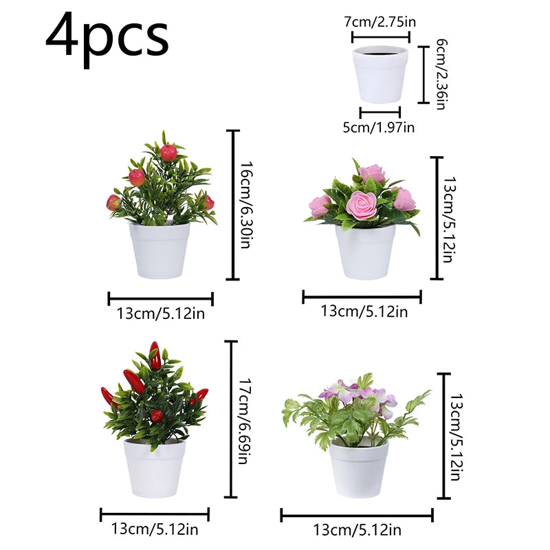1SET Simulation Plant Potted Plant, Suitable For Commercial Office Counter, Living Room, Study, Courtyard, Home Decoration