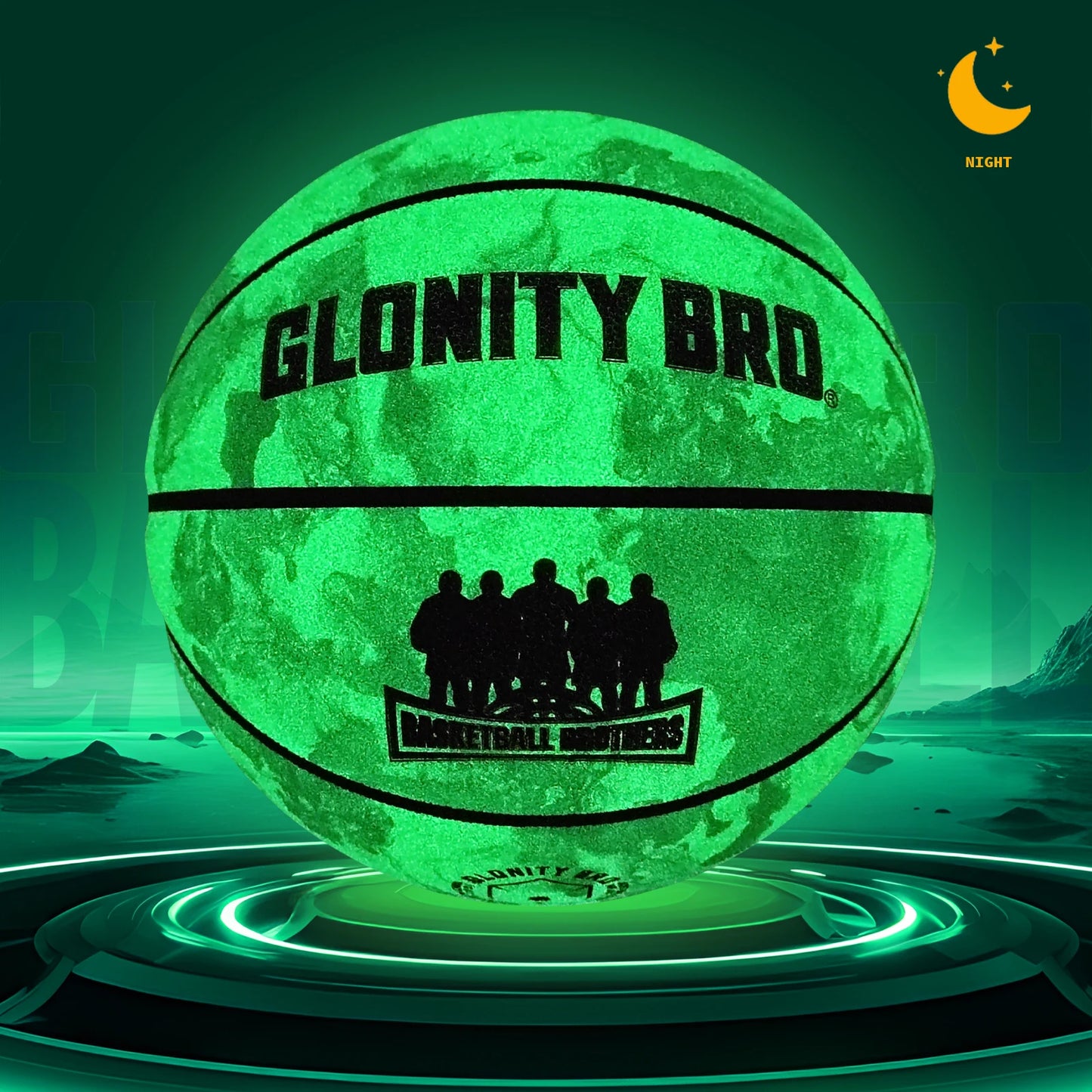 Glowing Basketball Adult Youth Men Official Size 5/6/7 Non-slip Outdoor&Indoor Night Use Durable Luminous Basketball Ball Green