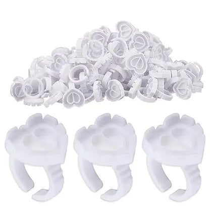 100Pcs Volume Glue Ring Cup for Lashes Fan Tattoo Pigment Holder Container Glue Holder Blossom Cups Eyelash Extension Supplier