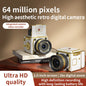 4K Retro Digital Camera 64MP Ultra Clear Pixels 16X Zoom 20 HD Screen Portable CCD Vintage Camera For Beginners And Students