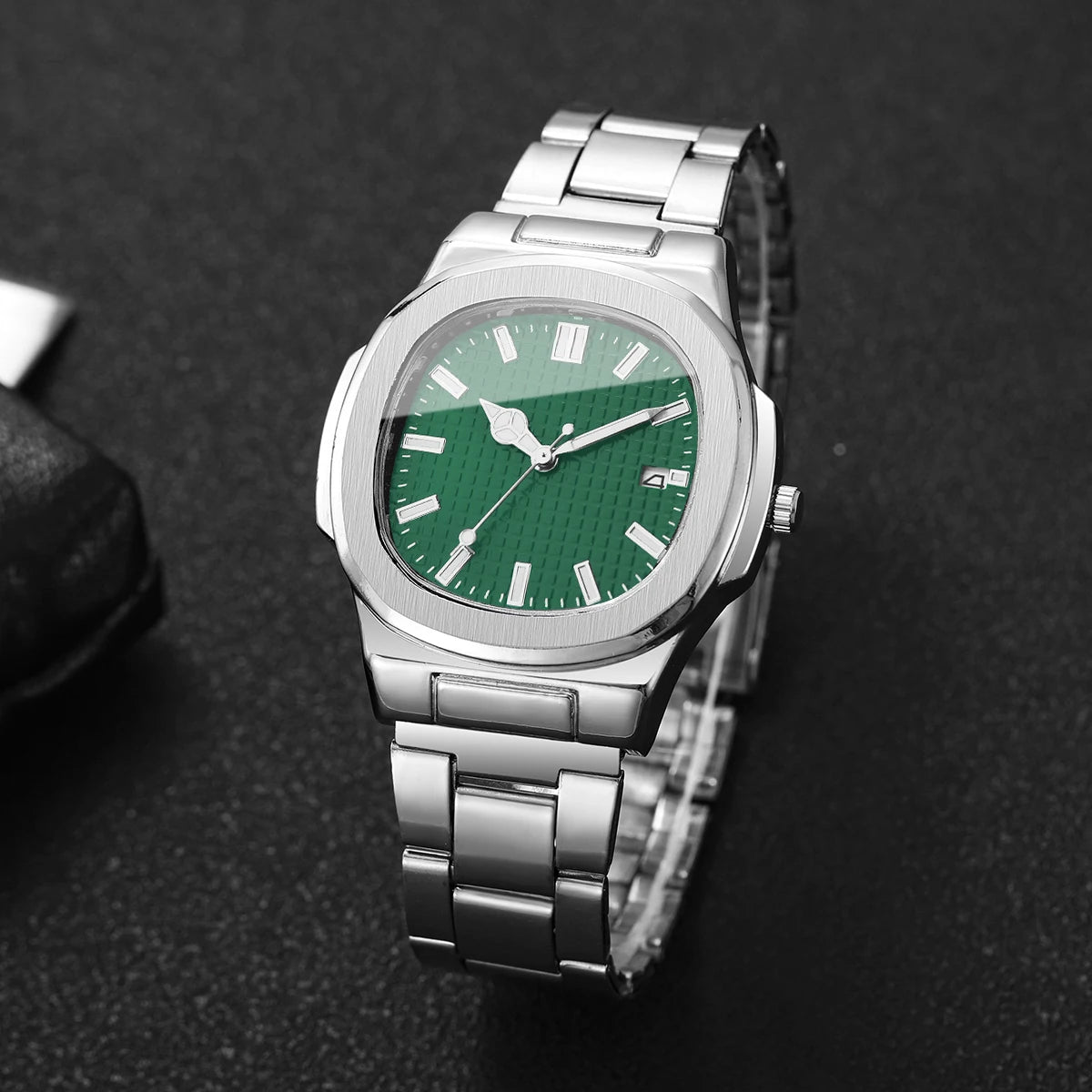 2/4PCS Fashion Men Business Watches Set Simple Square Mens Quartz Watch with Calendar Reloj Hombre（Without Box）