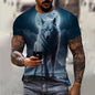 Men's T-Shirts Summer Animal Wolf  Pattern 3D Print Tops Tees Summer Women Streetwear Fashion Oversized T Shirt Men Clothing