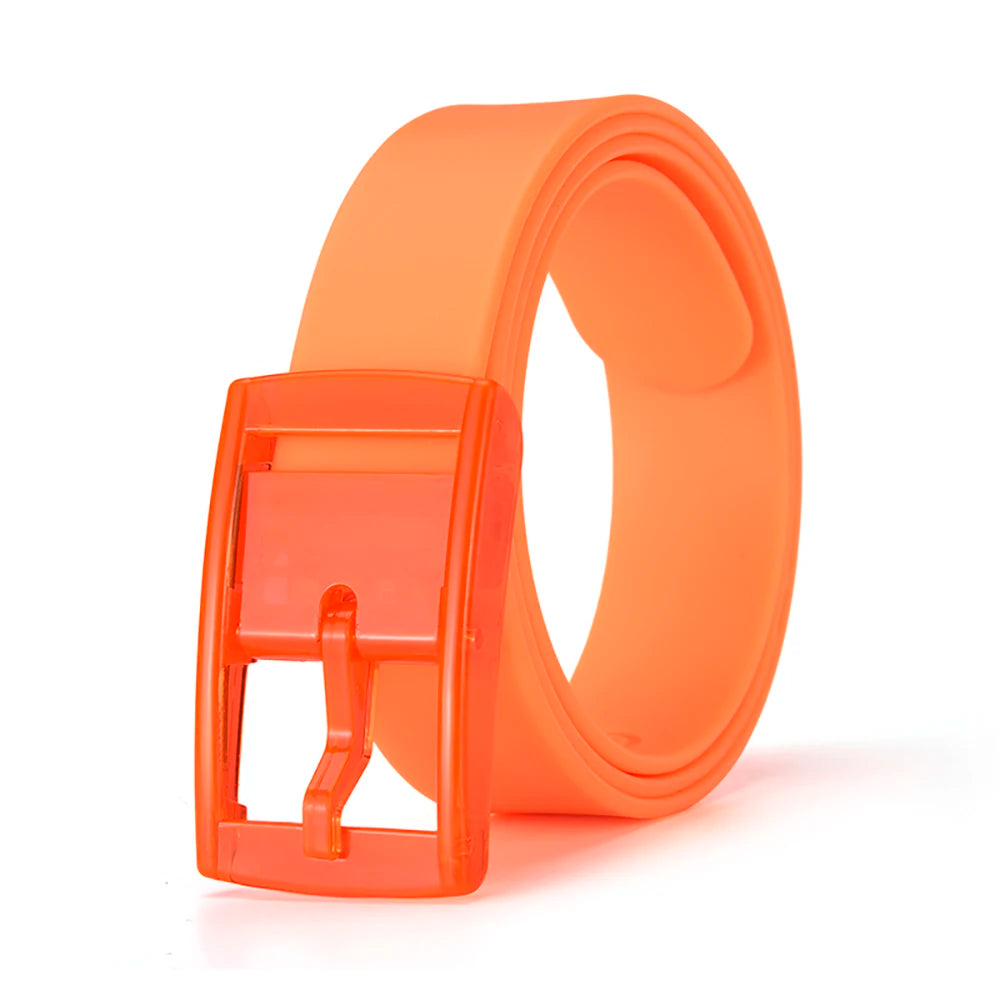 High-quality Color Candy Color Silicone Belt Fashionable And Trendy Universal Belt For Men And Women With Jeans Belt Accessories