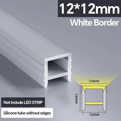 1M-10M LED Neon Rope Tube Soft Silicone Diffuser Channel Black/White Flexible Ribbon Strip Light for Recessed Channel
