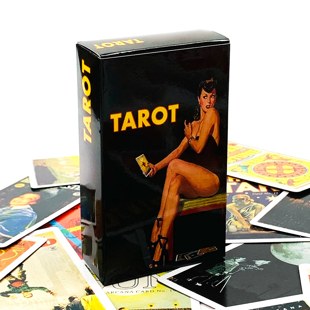 Big Size Tarot Deck 78 Cards Magazines Themed Tarot Card Deck With Guide Book,Halloween and Christmas Party Games Cards