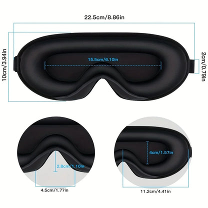 3D Sleep Mask With Noise Ear plug, Unisex Blackout, Protects Eyelashes, Adjustable Strap, Travel Plane Work Eye Mask