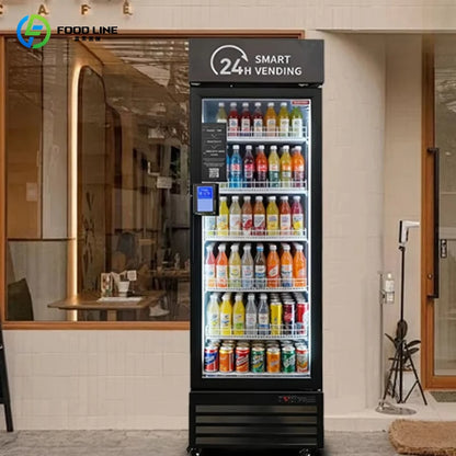 Customized Smart Fridge AI Camera Automatic Vending Refrigerated Snacks Beverage Machine