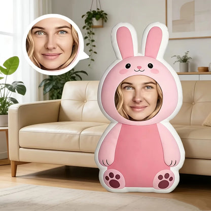 Customized Photo 'A Sitting Rabbit' Sample Pillow Can Be Personalized to Add Your Pictures, Soft, Suitable for Home Decoration,