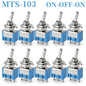 10PCS MTS-102 103 202 203 3Pins 6 Pins Mini Toggle Switch For Switching Lamp Light ON-OFF-ON /ON-ON Switch 6A 125VAC
