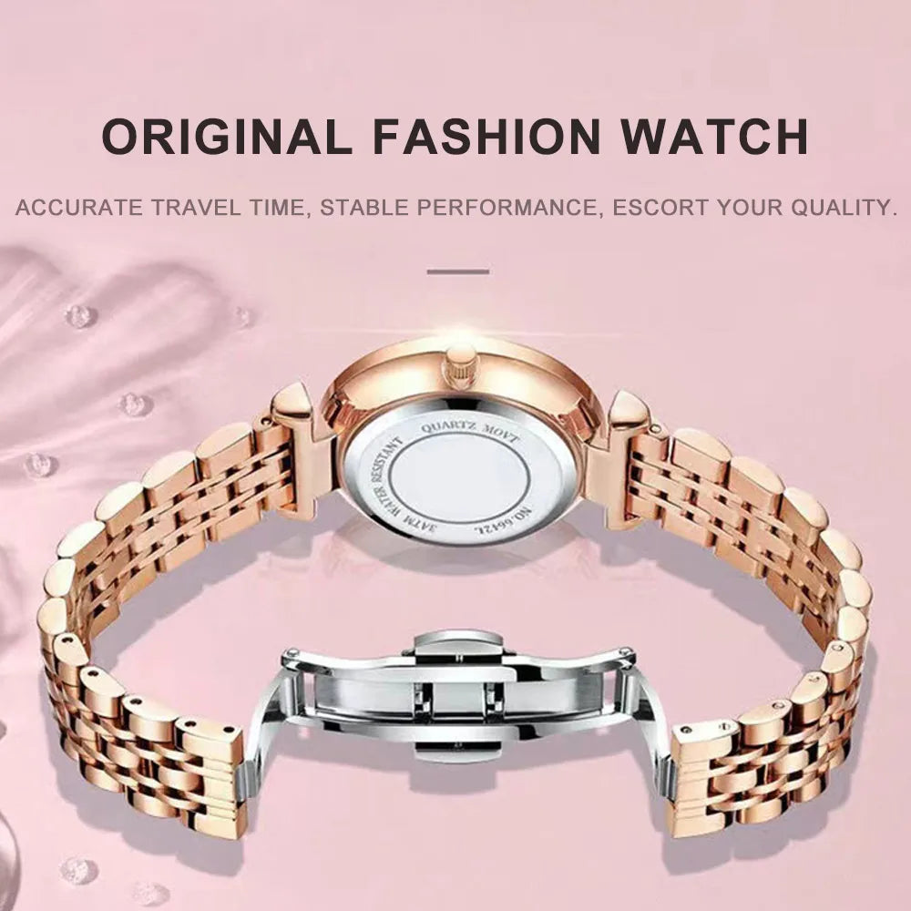 POEDAGAR Elegant Ladies Wristwatch Waterproof Stainless Steel Luxury Watch for Woman High Quality Fashion Women's Quartz Watches