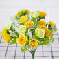 Simulated Rose Bouquet Home Decoration Small Rose Camellia Wedding Decoration Artificial Flowers Garden Decoration