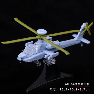 4D 27 Styles 1:144 Fighter Assembly Model Plastic Glue Free Plane Armed Helicopter Reconnaissance Aircraft Model Toy