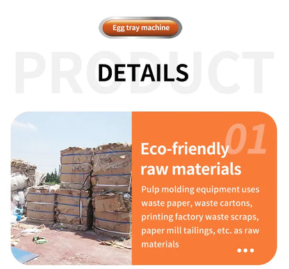 Automatic Egg Tray Making Machine 1000pcs/h Paper Pulp Molding Production Line For Waste Paper Recycling For Small Business