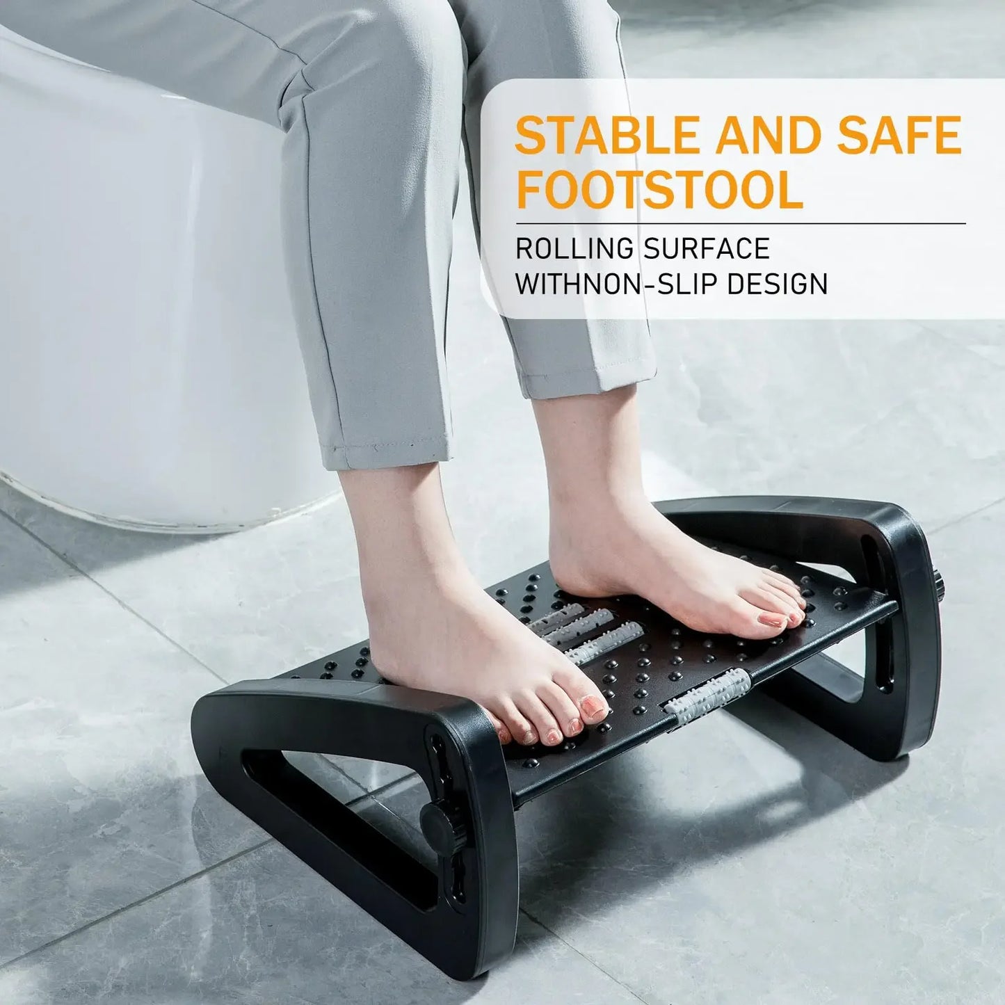 Ergonomic Adjustable Foot Rest for Under Desk, Portable Foot Stool for Office and Home, Comfortable Support for Desk Work